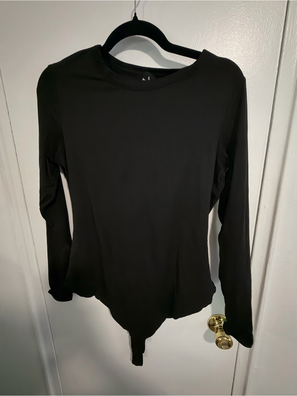 naked wardrobe Black Long-Sleeve Bodysuit